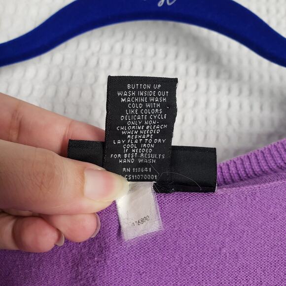 Lane Bryant Cardigan Sweater Womens 18/20 Pastel Purple 3/4 Sleeve Button-Up - Picture 6 of 16